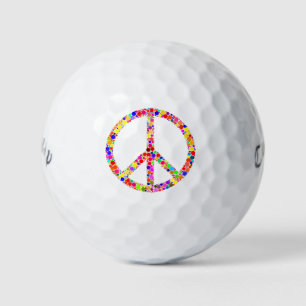Balles De Golf Symbole de paix en mosaïque multicolore