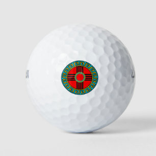 Balles De Golf Symbole de Zia amérindienne du Nouveau-Mexique