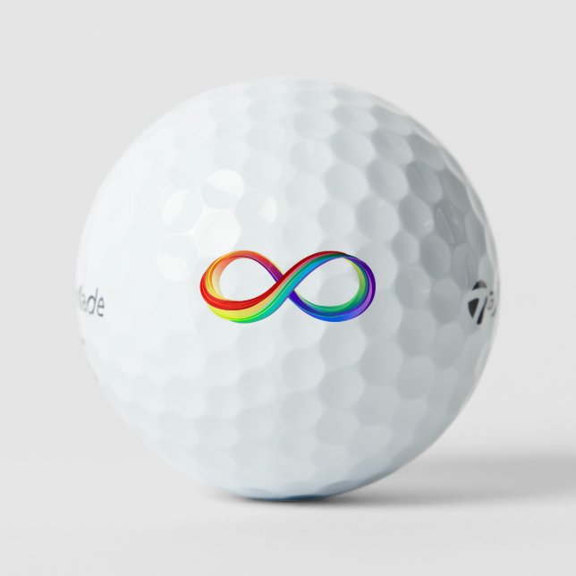 Balles De Golf Symbole d'infinité arc-en-ciel stratifié (Recto)