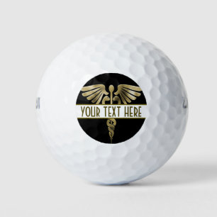 Balles De Golf Symbole Médicale d'or fait sur commande