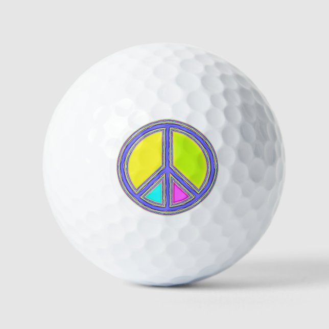 Balles De Golf Symbole PAIX avec des couleurs remplies (Recto)