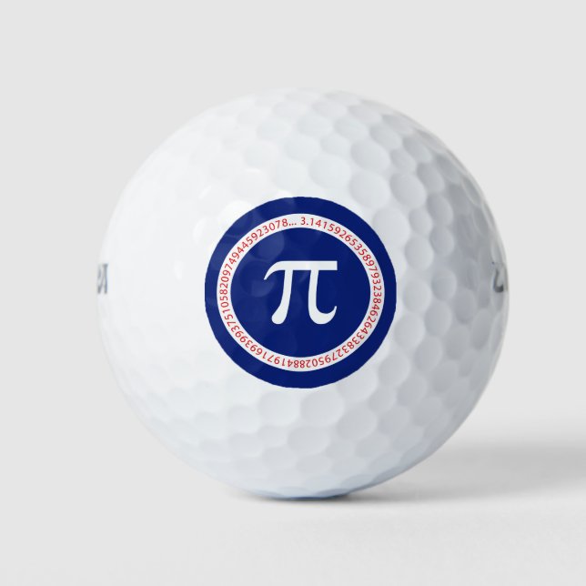 Balles De Golf Symbole Pi en cercle sur bleu marine (Devant)
