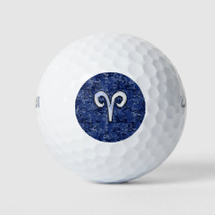 Balles De Golf SYMBOLE Zodiaque Aries Camouflage numérique bleu