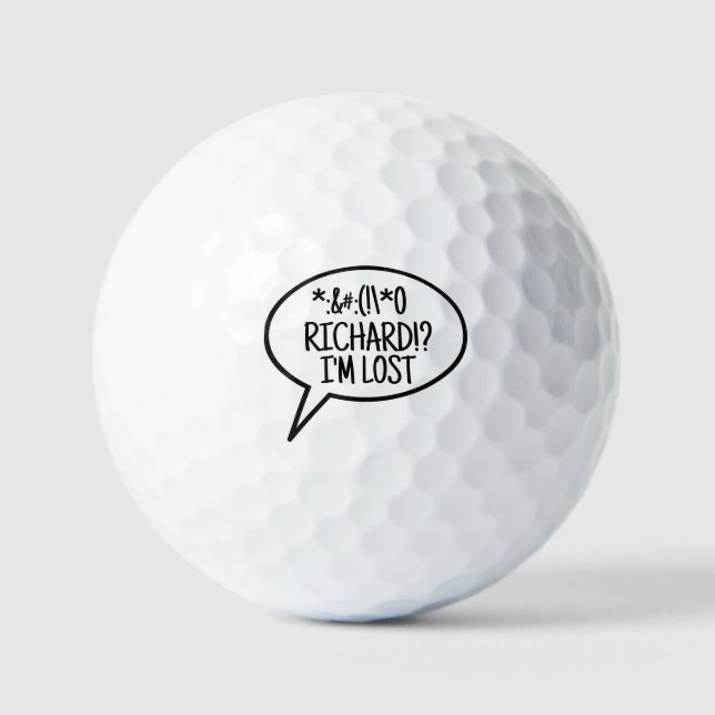 Balles De Golf Symboles de Balloon de bande dessinée Golfer Lost  (Recto)