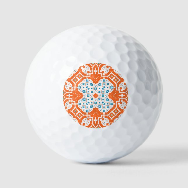 Balles De Golf Talavera Mexicaine : Céramique Antique sans Seamle (Recto)