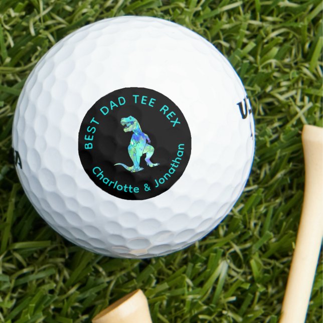 Balles De Golf Tee Rex Funny Dinosaur Golfing Dad Joke (Funny best dad tee Rex custom kids names & dinosaur T-Rex golfing joke golf ball Golfing father gift)