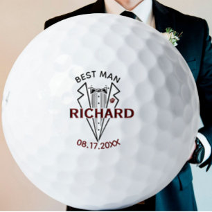 Balles De Golf Témoin de mariage Cadeau personnalisé date nom