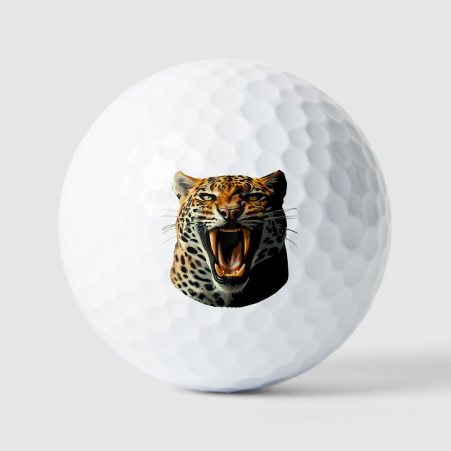Balles De Golf Tête d'attaque du léopard (Recto)