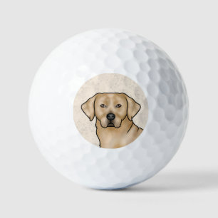 Balles De Golf Tête de chien de dessin de modèle Yellow Labrador