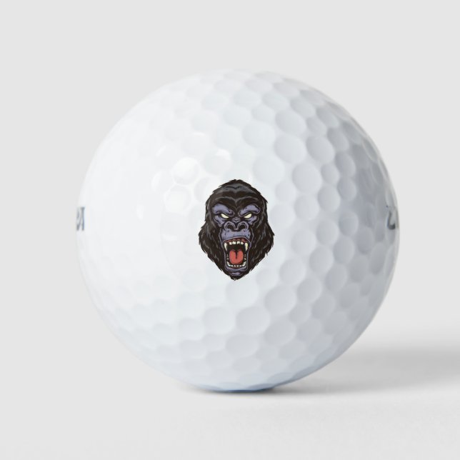 Balles De Golf Tête Gorilla en colère (Devant)