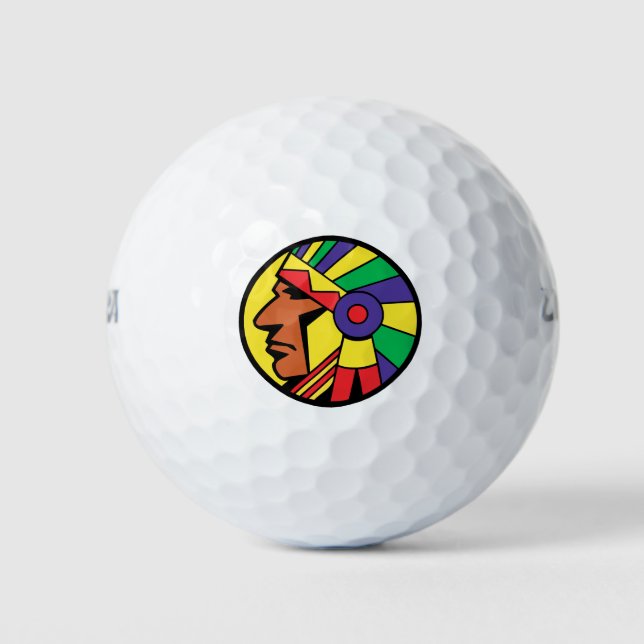 Balles De Golf Tête indienne couleur (Devant)