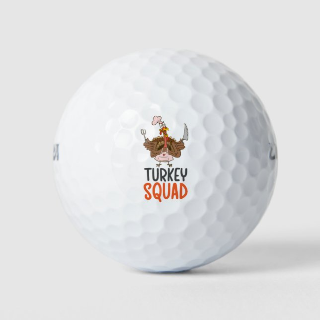 Balles De Golf Thanksgiving pour le golfeur avec la dinde mignonn (Devant)