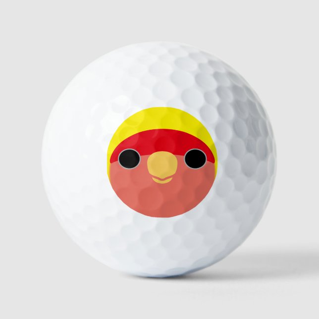 Balles De Golf The face of a american yellow peach-faced lovebird (Recto)