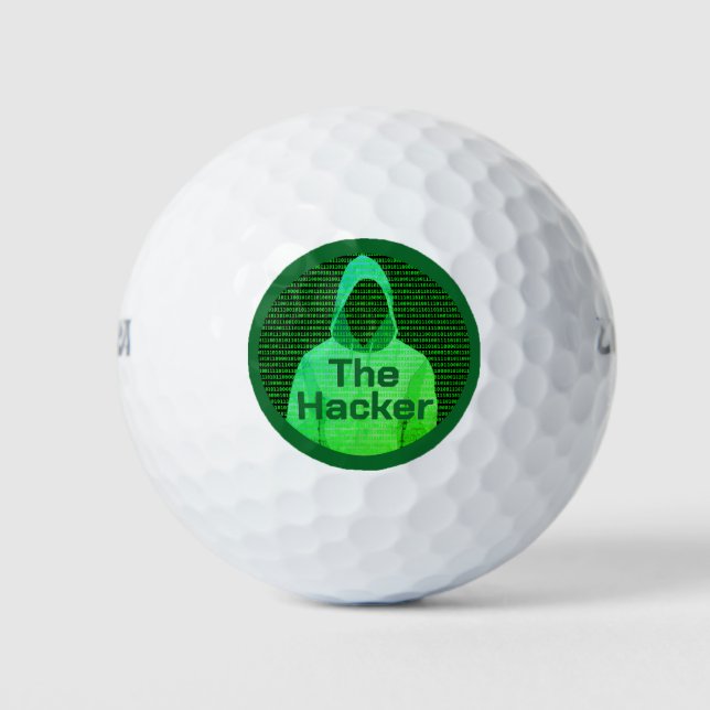 Balles De Golf 'The Hacker' Golfer : Drôle thème Cyber texte pers (Devant)