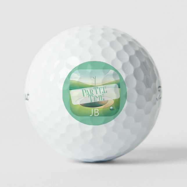 Balles De Golf Thème Golf Par Tee Monogram Golf Balls (Recto)