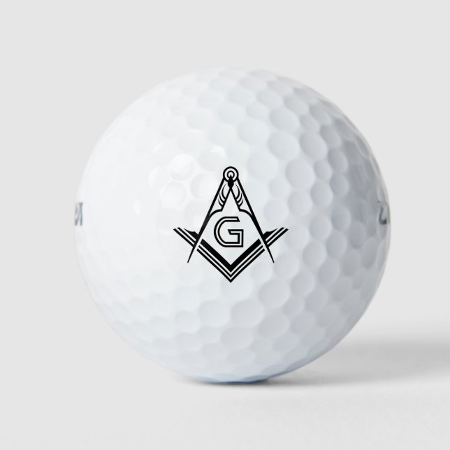 Balles De Golf Timbre Masonic Golf Ball | Cadeaux Freemason perso (Devant)