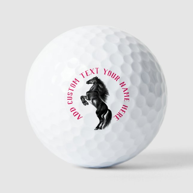Balles De Golf Timbres à cheval Boules de golf Texte personnalisé (Recto)