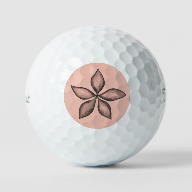 Balles De Golf Titleist 2023 Pro V1 Fleur noire sur rose (Recto)