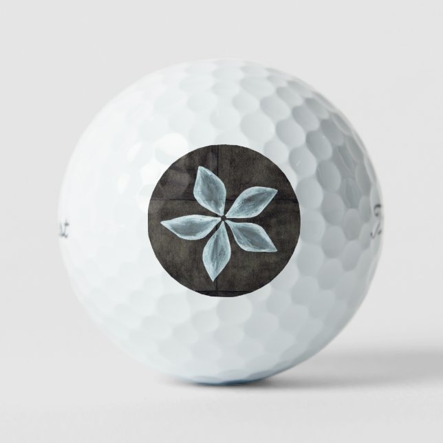 Balles De Golf Titleist 2023 Pro V1 Noir avec Fleur blanche (Recto)