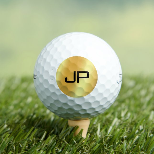 Balles De Golf Titleist Pro V1 Élégant Monogramme Noir Et Or (T-shirt Insitu)