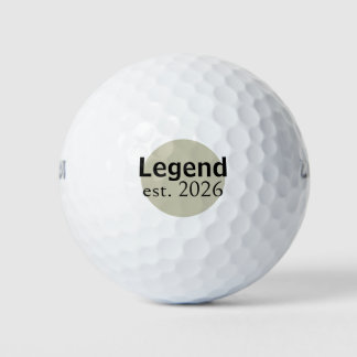 Balles De Golf Titre minimaliste Légende de l'année d'établisseme