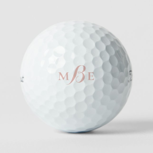 Balles De Golf Titulaire de monogramme combo Blush moderne Pro VI (Recto)