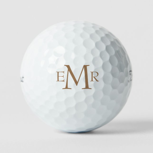 Balles De Golf Titulaire Monogramme Or Personnalisé VI Boules de  (Recto)