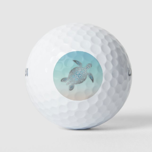 Balles De Golf Tortue de mer d'argent Monogram Beach (Devant)