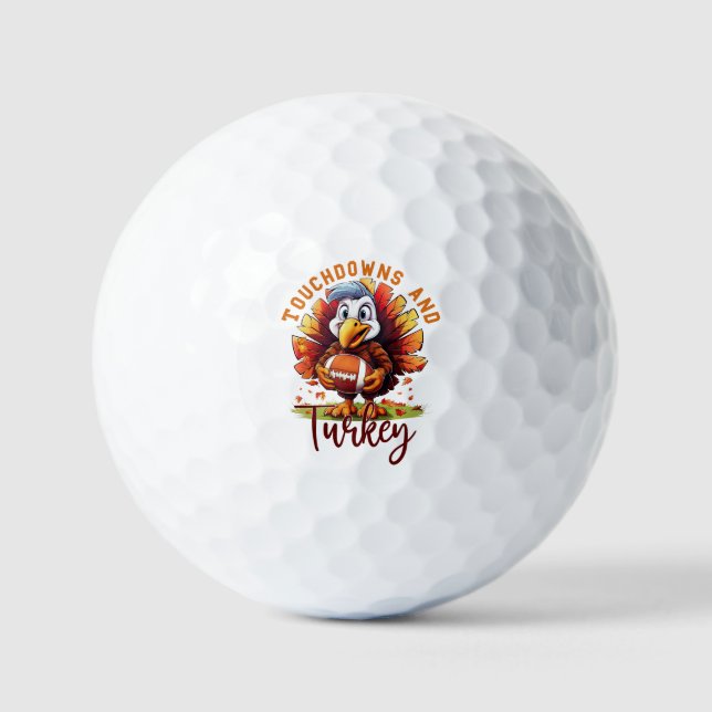 Balles De Golf Touchdown et Turquie Thanksgiving (Recto)