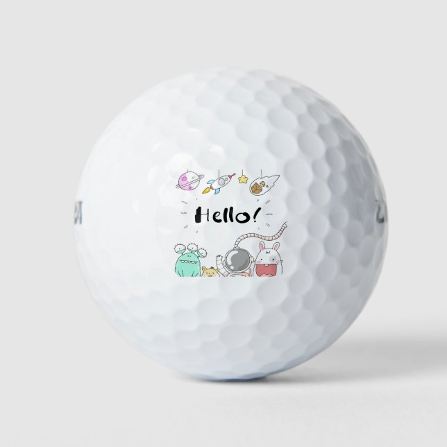Balles De Golf Toys Astronaut Rocket Planet Galaxy Alien Monster. (Devant)
