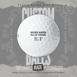 Balles De Golf Travaillez Fort Golf Fort Drolerie Typographique M
