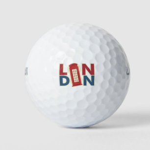 Balles De Golf Travel Villes Londres Blue Red Phone Box