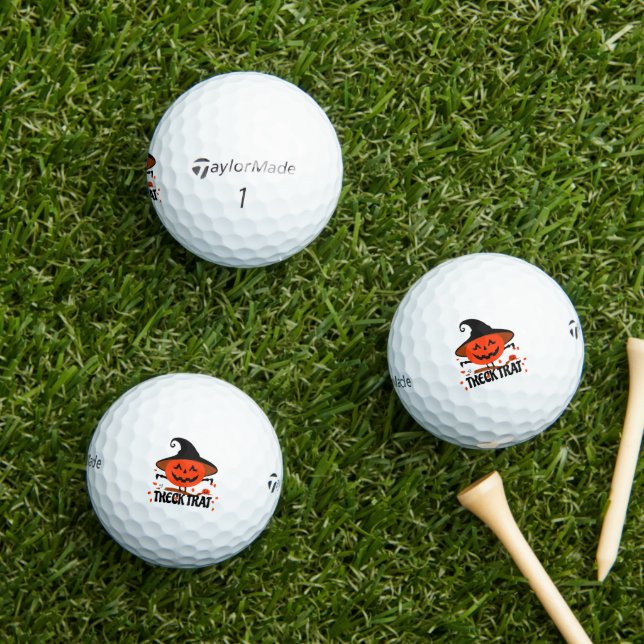 Balles De Golf Treck Trat Citrouille Sourire (Herbe in situ)