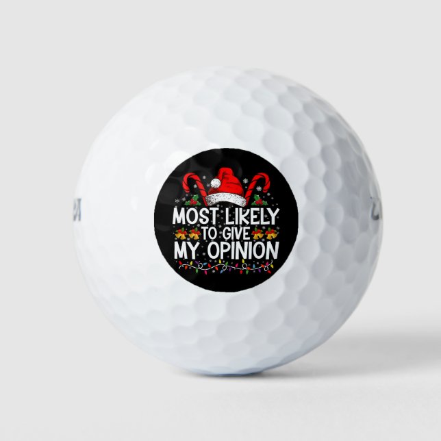 Balles De Golf Très Probable De Donner Mon Avis Drôle Noël (Devant)