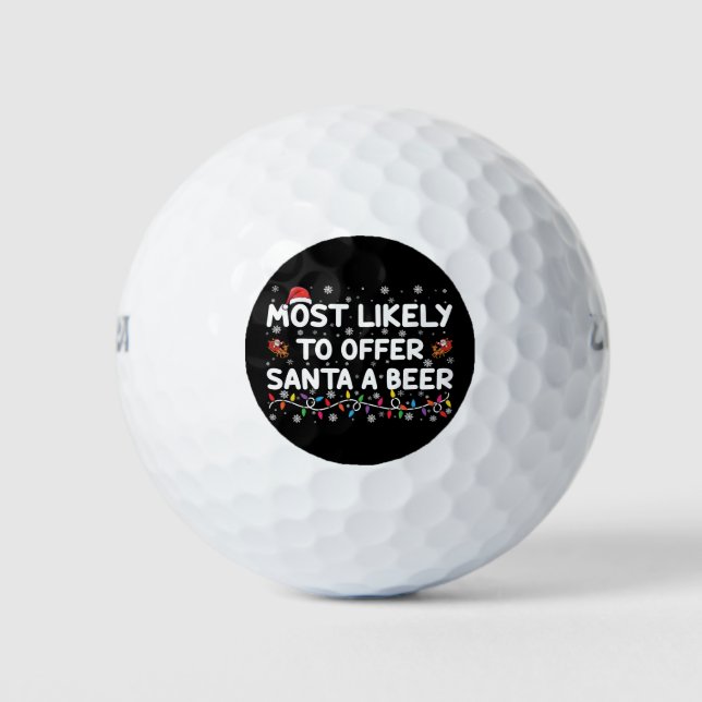 Balles De Golf Très Probable D'Offrir À Père Noël Une Beer Christ (Devant)