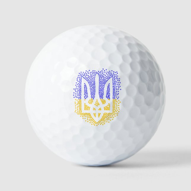 Balles De Golf Trident heraldique ukrainien tryzub étoiles disper (Recto)