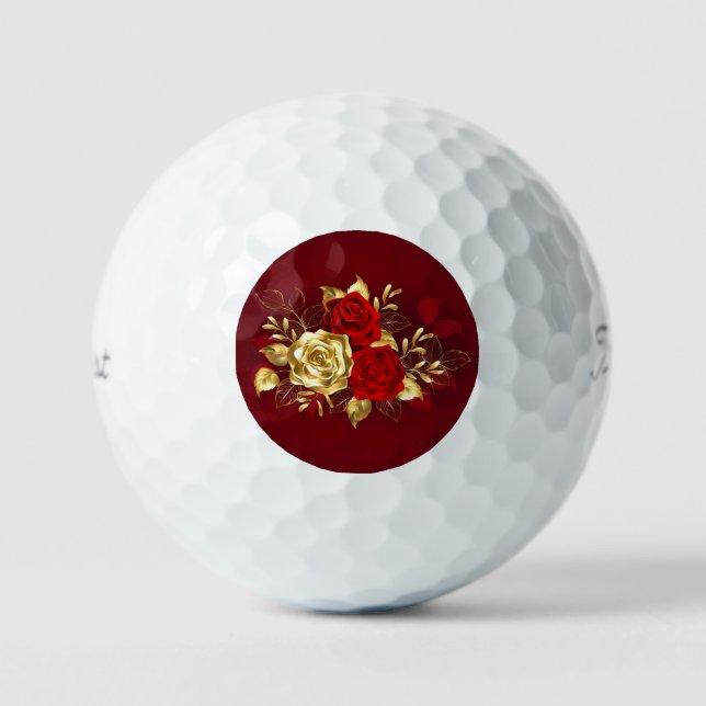Balles De Golf Trois Roses de bijoux (Recto)