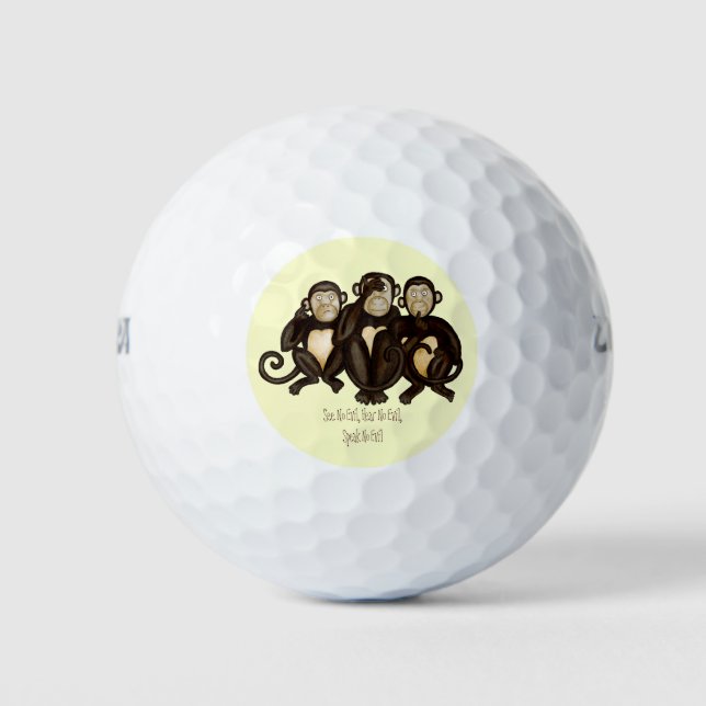 Balles De Golf Trois singes sages (Devant)