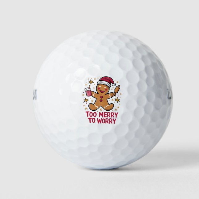 Balles De Golf Trop Joyeux Pour S'Inquiéter Drôle Pain D'Enfer No (Devant)