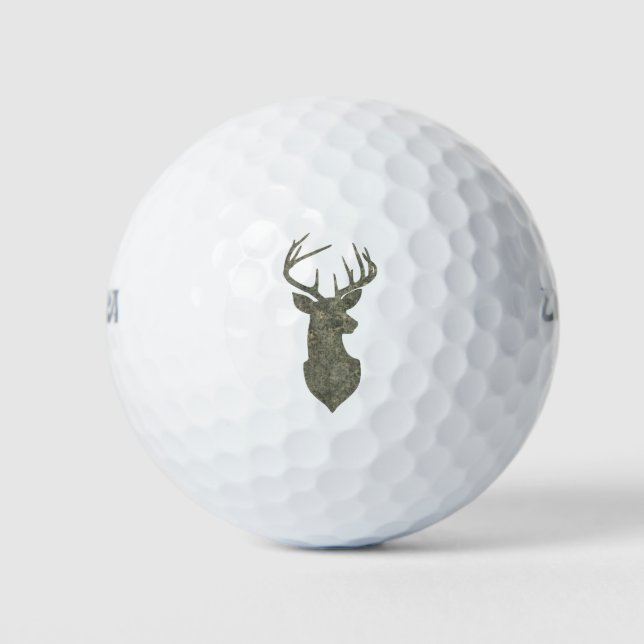 Balles De Golf Trophée Regal Buck Deer Silhouette au Camouflage (Devant)