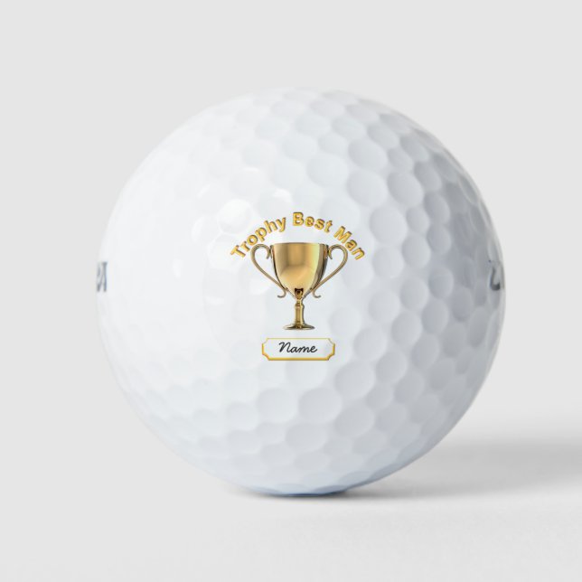 Balles De Golf Trophy Cup for a Trophy 'Best Man'. (Devant)