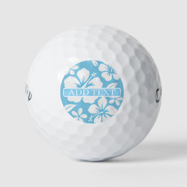Balles De Golf Tropical Blue Beach FLowers (Devant)