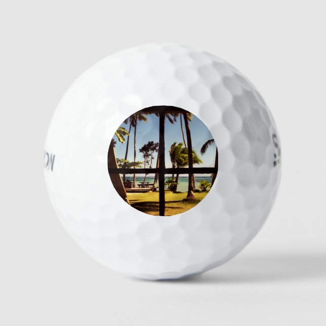 Balles De Golf Tropical Fiji Beach Scene ssf gbcnm (Recto)
