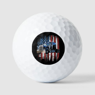 Balles De Golf Trucker American Flag Truck Driver Truck Driver Gi