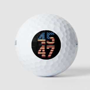 Balles De Golf Trump 2024 45 47 Vintage American Flag Retro 4547