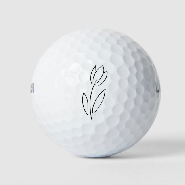 Balles De Golf Tulipe Linéaire Dessinée À La Main (Devant)