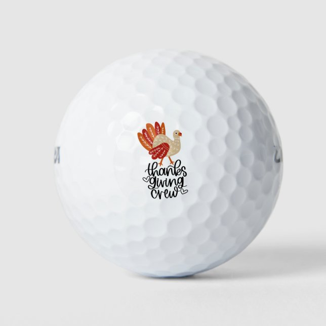 Balles De Golf Turquie équipe d'action de grâces drôle de joli go (Devant)