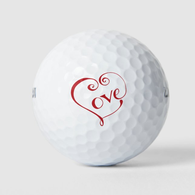 Balles De Golf Un coeur fait d'amour en rouge (Devant)