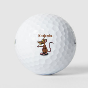 Balles De Golf Un rat brun mignon pouce vers le haut dessin animé