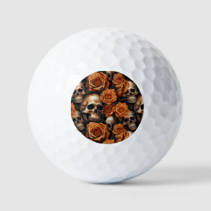 Balles De Golf Une série de crânes et de roses Design 9